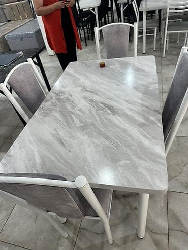 Кухонный стол и стул, цвет - Серый