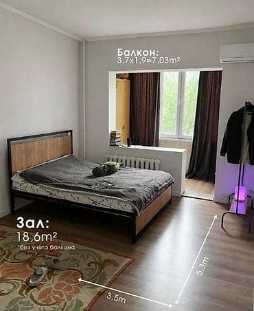 1 бөлмө, 36 м², Жеке план, 2 кабат, Евро оңдоо