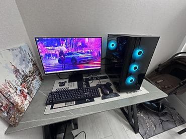 gaming computer: Компьютер, ядер - 6, ОЗУ 16 ГБ, Для несложных задач, Б/у, AMD Ryzen 5, NVIDIA GeForce RTX 4060, NVMe — 2