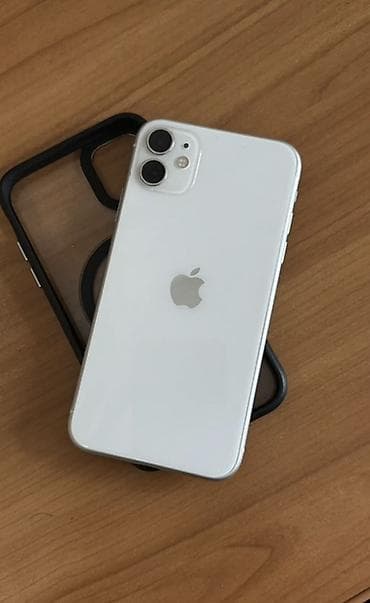 IPhone 11, Б/у, 128 ГБ, Белый, Чехол, 73 %