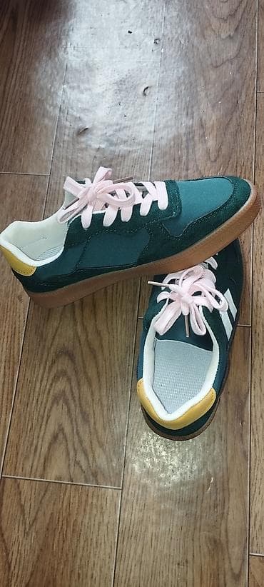 ark drops: Женские кроссовки в ретро‑стиле - Цвет: изумрудно‑зелёный с акцентами — 3