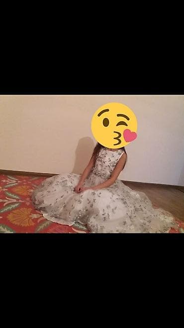 Школьная форма: Детское платье, цвет - Белый, Новый — 1