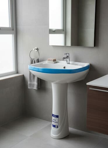 Раковина для ванной, Круглая форма, Материал: Керамика, Размер: 55 x 35 см