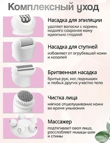 точечная: Эпилятор Электроэпилятор, Пилинг, Бритва, Точечная эпиляция,Подсветка экрана, Массажер — 2