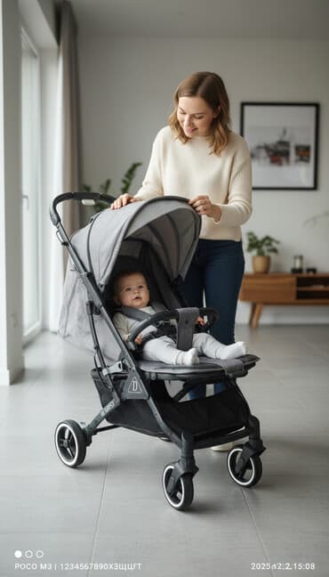 детская коляска cybex: Коляска, цвет - Черный, Б/у — 2