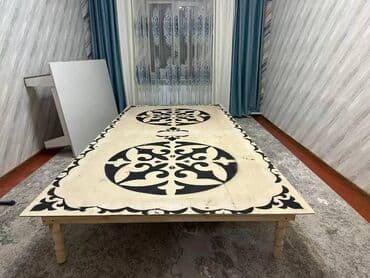 расскладной стол: Национальный кыргызский стол, Новый, Не раскладной, Дерево, цвет - Серый — 9