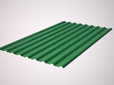 Профнастил кровельный, волновой профиль, цвет зеленый (глянец). -