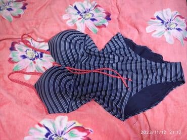 Слитный купальник, Уплотненная чашка, Германия, цвет - Синий, 4XL