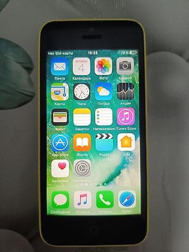 IPhone 5c, Б/у, 32 ГБ, Желтый, Зарядное устройство, 100 %