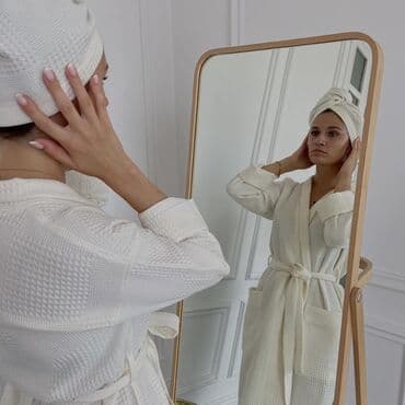 домашние халаты больших размеров: Халат, Вафельное полотно, 6XL, XS, S — 14