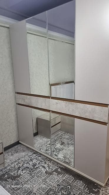 мебель для спальни новые: Спальный гарнитур, Двуспальная кровать, МДФ, цвет - Серый — 3