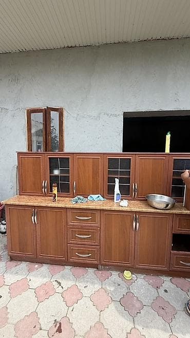 Кухонный гарнитур, Б/у, цвет - Коричневый, ДСП