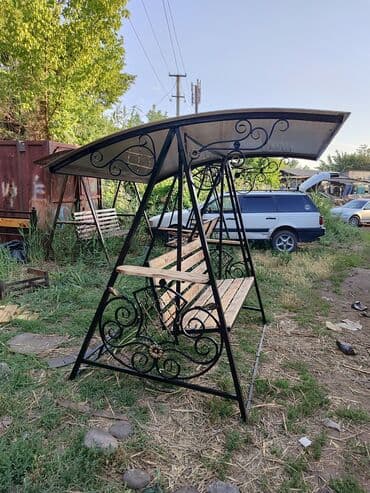 кресло висячее: Садовые качели Металл, Со спинкой, С крышей — 17