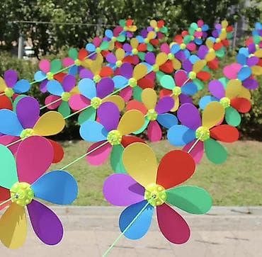 роса гирлянда: Вертушка-гирлянда «Радужные цветы» для улицы и декора - Яркая цепочка — 5