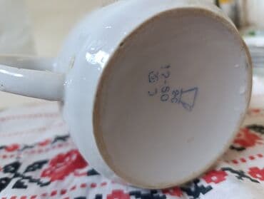 старые посуды: Продается 1. тарелка фарфор от набора Мальва 19 см Барановка СССР — 13