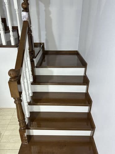 Готовые перила: Деревянная лестница Для дома, Бесплатная доставка, Вид дерева: Лиственница, Стиль: Лофт — 8