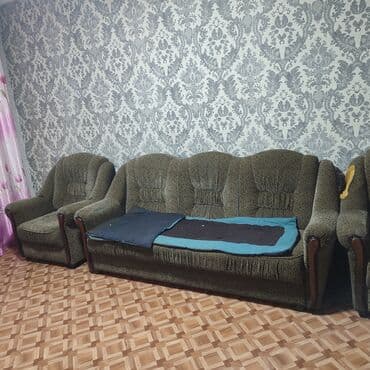 буду диваны: Комплект мягкой мебели, Б/у, Самовывоз, цвет - Коричневый — 6