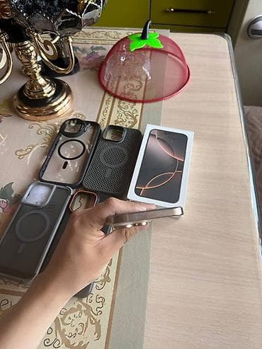 наушники ош: IPhone 16 Pro Max, Колдонулган, 256 ГБ, Desert Titanium, Каптама, Куту, 89 % — 6