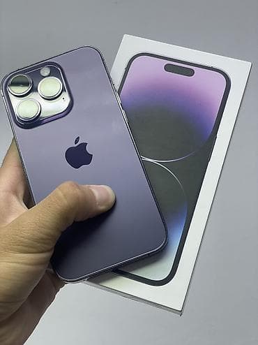 IPhone 14 Pro, Б/у, 256 ГБ, Deep Purple, Коробка, 100 %