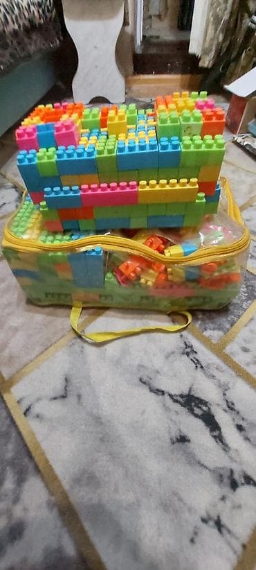 Гипсоблок: Крупный детский конструктор в мягкой сумке б/у, состояние на 4. - — 2