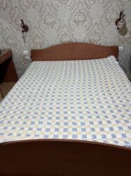 спални гарнитура: Спальный гарнитур, Б/у, Двуспальная кровать, Комод, Трюмо, МДФ, Самовывоз, цвет - Коричневый — 1