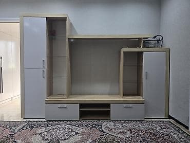 тв подставки: Стенка-шкаф, Тип стенки-шкафа: Модульная, Для зала, Б/у, Особенности: С отделением под телевизор — 2