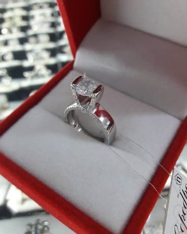 свадебные платья для покрытых: Кольцо СЕРЕБРО 925пробы покрыто драгоценным родием дизайн Италия — 5