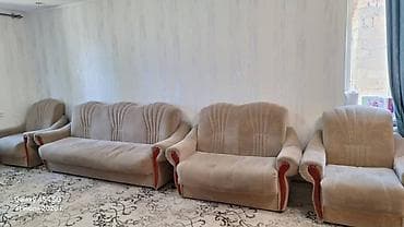 sofa bed: Комплект мягкой мебели, Б/у, Самовывоз, цвет - Бежевый — 5