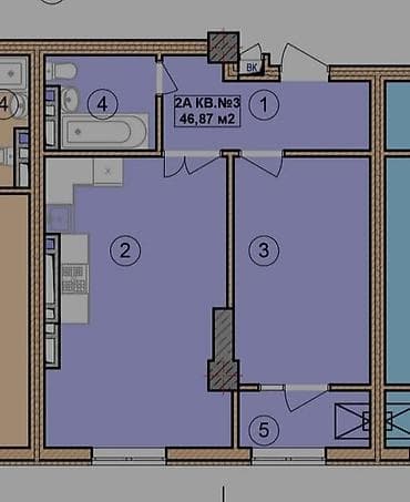 дом последующим выкупом: Строится, Элитка, 2 комнаты, 47 м² — 3