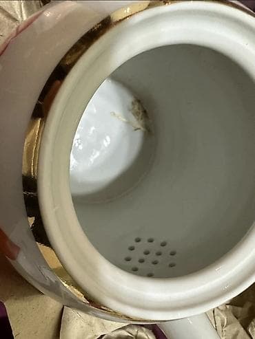 советский фарфор: Фарфоровый чайный сервиз Первомайского («Песочное») фарфорового завода — 3