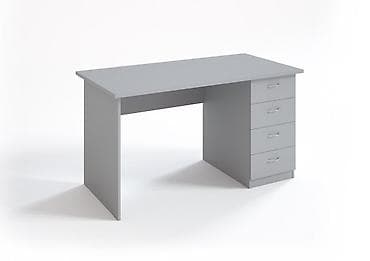 Офисные шкафы: Офисный стол, Нерегулируемый, цвет - Серый, Прямоугольный, ЛДСП — 3
