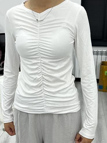 Личные вещи: Лонгслив, цвет - Белый, Made in KG, XS, S, M — 1