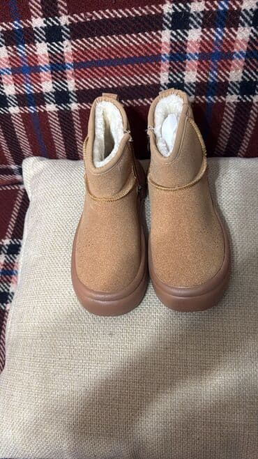 детский зимний обувь: Детские зимние ботинки/угги - Цвет: карамельно‑коричневый - Верх — 1