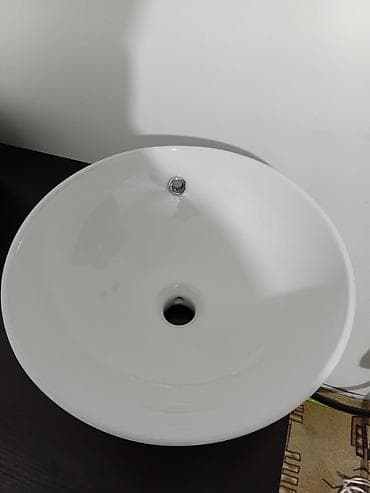 раковина для ванной с тумбой и зеркалом: Раковина для ванной, Особенности: Глянцевое, Круглая форма, Материал: Керамика — 3