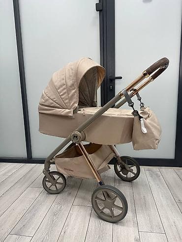 benebaby lux: Универсальная коляска 2-в-1 (люлька + прогулочный блок), бежевый цвет — 1