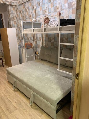 двухъярусная кровать диван: Кровать двухъярусный Раскладной Кровать Полимерная порошковая — 9