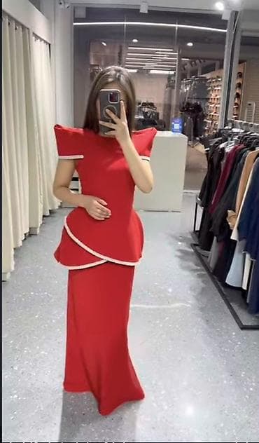 Вечерние платья: Вечернее платье, Коктейльное, Длинная модель, С рукавами, M — 1