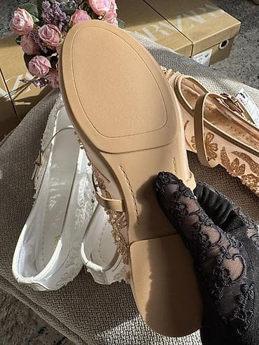 свадебные балетки: Туфли, 35, 36, 37, Zara, Новый, цвет - Белый, Бесплатная доставка — 10