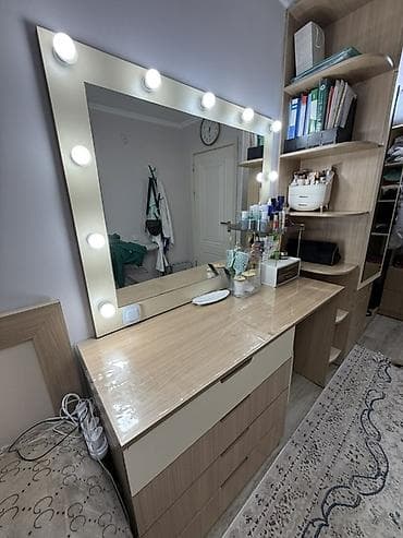 зеркало цена 1 кв м: Туалетный столик, Новый, С подсветкой, цвет - Бежевый, ЛДСП — 3