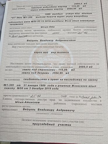 кызыл аскер продажа дом: 30 соток, Курулуш, Кызыл китеп, Техпаспорт, Сатып алуу-сатуу келишими — 4