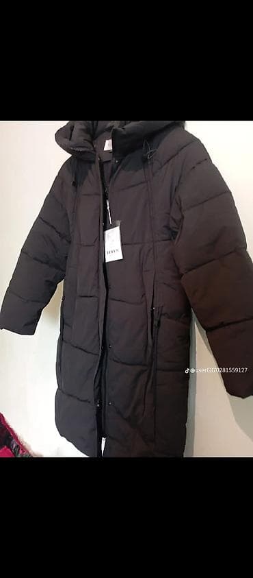 Пуховик, Длинная модель, Стеганый, 7XL