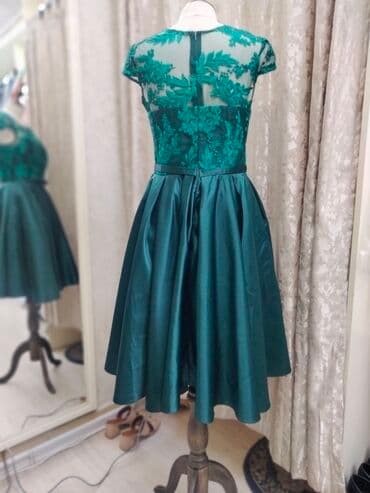 зеленое платье большого размера: Продам платье нарядное гепюр с атласом — 3