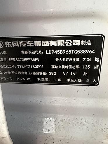 07 жугли: Dongfeng : 2026 г., 0.1 л, Автомат, Электромобиль, Кроссовер — 10