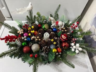 облепиховые свечи: Новогодняя композиция ручной работы - Настольное оформление в — 7