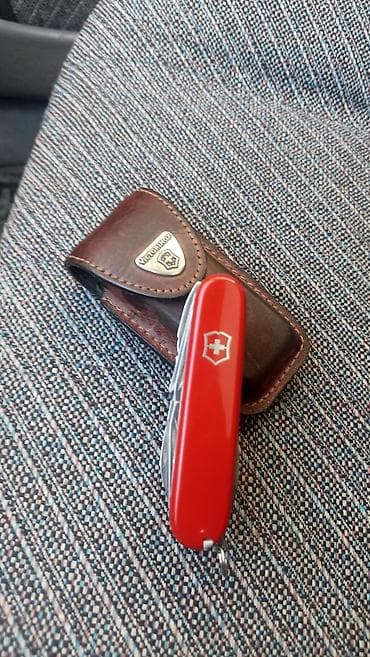 Аңчылык жана балык уулоо: Мультитул-нож Victorinox с кожаным чехлом Компактный швейцарский нож — 2
