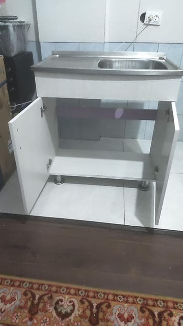 мебель кухонная: Тумба для кухни, С мойкой, Напольная, цвет - Белый — 2