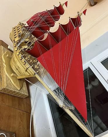 Көркөм өнөр жана коллекциялоо: Декоративная модель парусного корабля с алыми парусами - Материал — 3