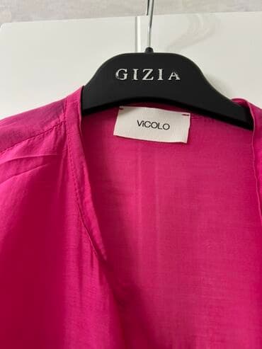 б у брендовые вещи: Элегантная женская блузка от Vicolo ярко-розового цвета. Модель — 2