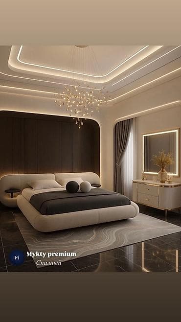 продажа двуспальных кроватей: Двуспальная кровать, С мягким изголовьем, длина - 200 см — 1