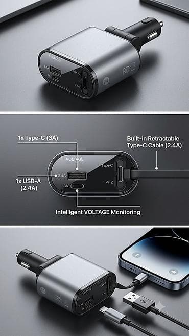 hdmi micro usb: Автомобильное зарядное устройство с интеллектуальным мониторингом — 1